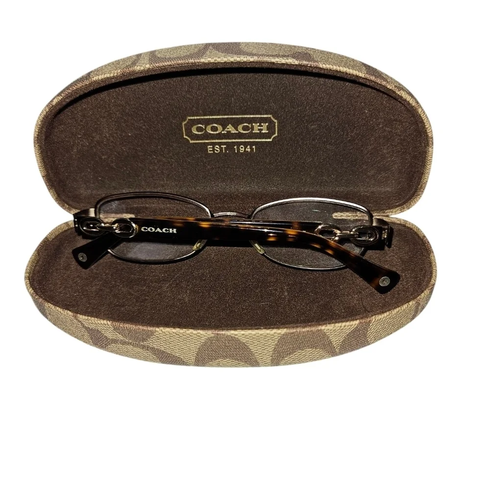 Coach HC 5054 (Faina) Satin Brown Dark Tortoise Gold Sig C Eyelasses Frames